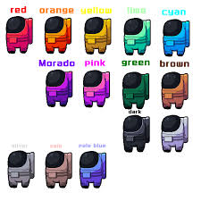 Pixel Art Of The Colors Of The Among Us Characters And Some Extras Amongus