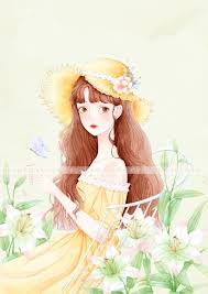 修改版百合花少女 商用请联系 七七糯米团 插画师作品 涂鸦王国gracg com anime art beautiful cartoon art styles anime art girl