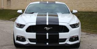 White Mustang Gt W Black Stripes Front View Ford Mustang Mustang Mustang Cars