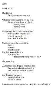 Do you self harm yourself, but never found the words to describe it others? Self Harm Poems