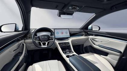Premium smart cabin featuring a 15.6-inch rotatable touchscreen., AI generated