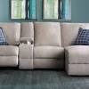 Leather chaise sectional sofa, created for macy's. 3