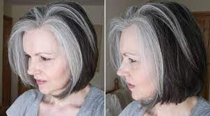 Women With Fabulous Middle Long Gray Hairstyles Hair Styles Gray Hair Highlights Hair Highlights