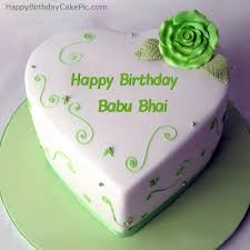 «wishing you both a very happy wedding anniversary, bhai ❤️n parul❤️! Green Heart Birthday Cake For Babu Bhai