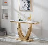 Amazon.com: Modern White Marble Console Table Luxury Gold ...