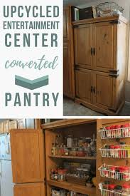 Organize your kitchen cabinets on a budget with these diy kitchen cabinet organizing ideas. Upcycled Entertainment Center Into A Kitchen Pantry