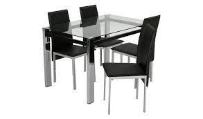 Black glass dining table and 4 chairs. Buy Argos Home Fitz Clear Glass Dining Table 4 Black Chairs Dining Table And Chair Sets Argos