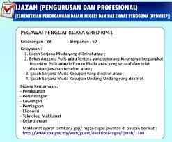 Jawatan pegawai penguatkuasa gred kp41 ini merupakan di antara jawatan kerajaan yang dapat dipohon sekiranya anda berkelulusan ijazah/sarjana/phd. Jawatan Kosong Kpdnhep Tarikh Tutup 01 Mei 2019