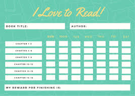 Teal Patterned Reading Reward Chart Templates By Canva