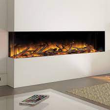 The fire box, damper and throat system for a 2 sided fireplace are completely different than a conventional fireplace. Flamerite Glazer 1500 2 Sided Inset Electric Fire Flames Co Uk