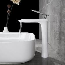 Desfau Hoch Weiss Waschbecken Armatur Bad Wasserhahn Waschtischmischer Waschtischarmatur Badarmatur Mischbatterie Dekorasyon