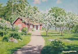 There are 458 flowering fruit tree for sale on etsy, and they cost $25.51 on average. Cottage With Flowering Fruit Trees Artwork By Johan Krouthen Oil Painting Art Prints On Canvas For Sale Paintingstar Com Art Online Store