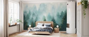 Wall mural renvation of your grey space. Misty Forest Affordable Wall Mural Photowall