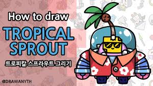 Can you guess the inspiration used for sprout? How To Draw Tropical Sprout Brawl Stars New Skin Youtube