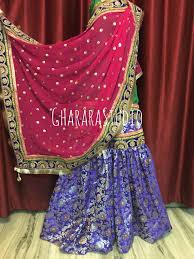 Gharara In Blue And Pink Get Your Favourite Colours On Your Gharara Gharara Ghararastudio Gharar Pakistani Wedding Dresses Bridle Dress Gharara Designs