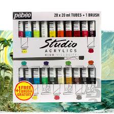 Professional Pebeo 20ml Acrylic Paint Set Color Art Painting Paint For Fabric Nail Clothing Wood Drawing And Artist Art Supplies