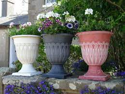 How to make colorful outdoor planters for winter & christmas decorations. Large Plastic Round Garden Urn Plant Pot Planter Outdoor Garden Stand Round Tall Ebay
