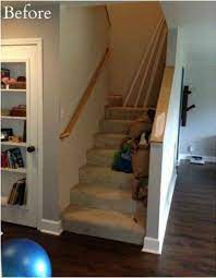 Get Rid Of Your Carpet Staircase Without Hiring A Contractor Diy Staircase Remodel Stair Remodel
