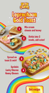 Lucky Charms Leprechaun Rainbow Toast Lucky Charms Recipe In 2020 Baby Food Recipes Baby Food By Age Food