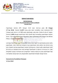 Lembaga peperiksaan kementerian pelajaran malaysia. Kpm Kenyataan Media Peperiksaan Sijil Pelajaran Malaysia Spm Ulangan Tahun 2018