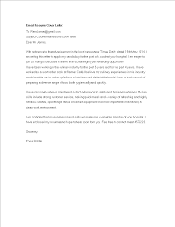Hospital Cook Email Cover Letter With Cv Templates At Allbusinesstemplates Com