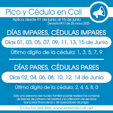 Pico y cedula cali #picoycédula. Enterate Cali On Twitter Este Es El Pico Y Cedula Que Segun El Decreto De La Alcaldia De Cali 0917 De 28 De Mayo De 2020 Regira Desde El Dia 01 De