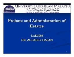 Probate and administration act 1959 (pba). Probate And Administration Of Estate