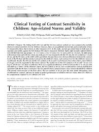 Pdf Clinical Testing Of Contrast Sensitivity In Children