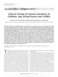 pdf clinical testing of contrast sensitivity in children