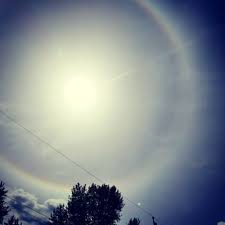 There S A Perfect Round Rainbow Around The Sun Sun Rainbow Weather Sky Clouds Witch Photos Clouds Photo