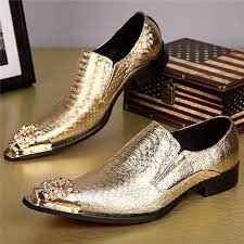 Find the latest trends, styles and deals with free shipping or curbside pickup available! New Mens Gold Silver Leather Matel Pointed Toe Wedding Dress Formal Shoes Us6 11 Leather Dress Shoes Leather Shoe Laces Dress Shoes Men