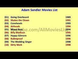Adam Sandler Movies List Youtube
