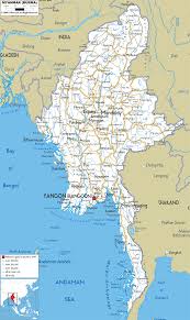 Myanmar or burma, officially the republic of the union of myanmar, is a country in southeast asia. Detailed Clear Large Road Map Of Myanmar Ezilon Maps