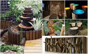 20 Diy Rustic Log Decorating Ideas For Home And Garden Rustic Garden Decor Rustic Diy Outdoor Decor