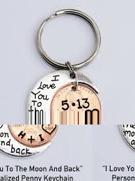 I Love You To The Moon And Back Keychain With Penny Boyfriend Gifts Girlfriend Gifts Boyfriend Anniversary Gifts