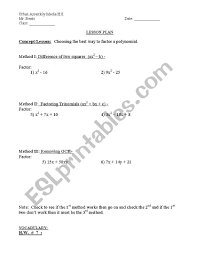 Factoring review worksheet factor each polynomial factoring mixed review worksheets learny factoring review worksheet factor each polynomial 12a2b2 9 factored fomr sy r r r 9x2 16y2. English Worksheets Factor Review