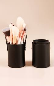 travel makeup brush case in black