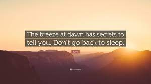 Don't go back to sleep. Rumi Quote The Breeze At Dawn Has Secrets To Tell You Don T Go Back To