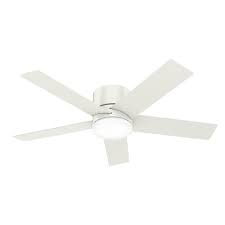 Ceiling fan with lights, cjoy 53 inch modern ceiling fan with 5 reversible blades, 3000k, remote controls, for indoor, white. Hunter Vicinity 52 In Fresh White Led Ceiling Fan With Light Remote Control And Light Kit 5 Blade Lowes Com In 2021 Flush Mount Ceiling Fan Ceiling Fan With Light Flush Mount Ceiling Fans