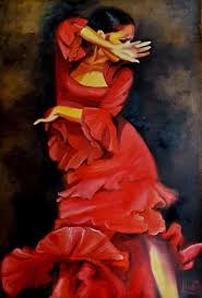 Original Oil Painting Flamenco Dancer Red Dress Painting Of Woman Dancer Painting Original Oil Painting Flamenco Dancers