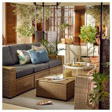 Solleron 3 Seat Modular Sofa Outdoor Brown Froson Duvholmen Dark Gray Ikea Rattan Gartenmobel Dekor Outdoor Dekorationen