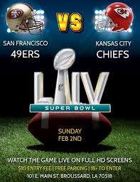 Super Bowl Liv Football Party Flyer Template In 2020 Super Bowl Party Invitations Party Invite Template Superbowl Party