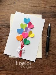 Birthday Card For Teacher By Kids Birthday Card Hearts Wedding Cards Rainbow Birthday Etsy Beautiful Birthday Cards Valentines Cards Birthday Cards