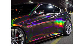 Related:chrome vinyl car wrap chrome car letters. 3d Holographic Chrome Black Rainbow For Car Wrapping Film Mirror Effect Film Amazon Co Uk Automotive