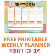Weekly planner templates and 50+ printable week calendar templates and weekly schedule templates to organize your tasks and appointments. Free Kids Weekly Planner To Do Printable For Kids