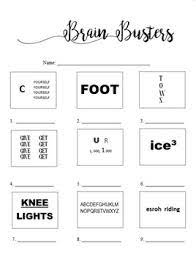 In this listing, you will receive 3 worksheets for a total of 27 puzzles to tickle your brain. Brain Busters Rebus Puzzles Worksheet With Answers By Bitsbybets