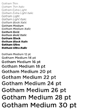 Gotham Font Styles And Weights Typographie Ephemeride