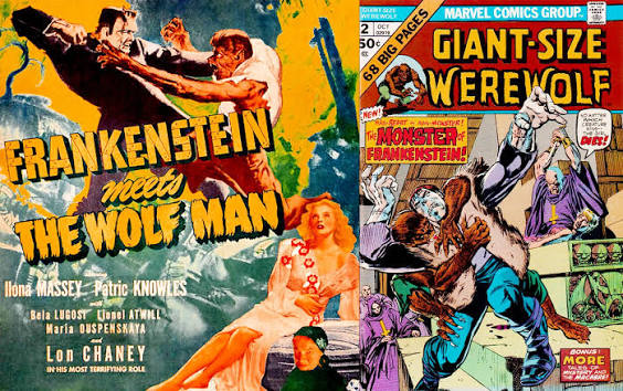 Frankenstein meets the Wolf Man and Giant-Size Werewolf comic