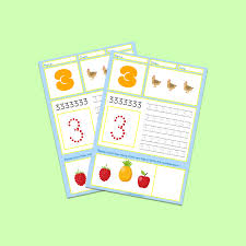 number 3 worksheet kids printables
