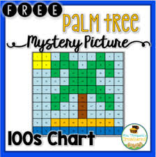 Free Summer Palm Tree Hundreds Chart Mystery Picture